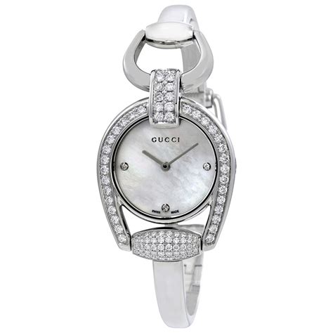 gucci horsebit mother of pearl watch|gucci g timeless diamond watch.